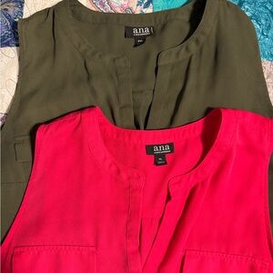 a.n.a Women's Blouses - Olive and Fuchsia